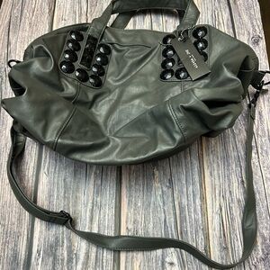Olivia + Joy Grey Shoulder Bag with Black Accents NWT
